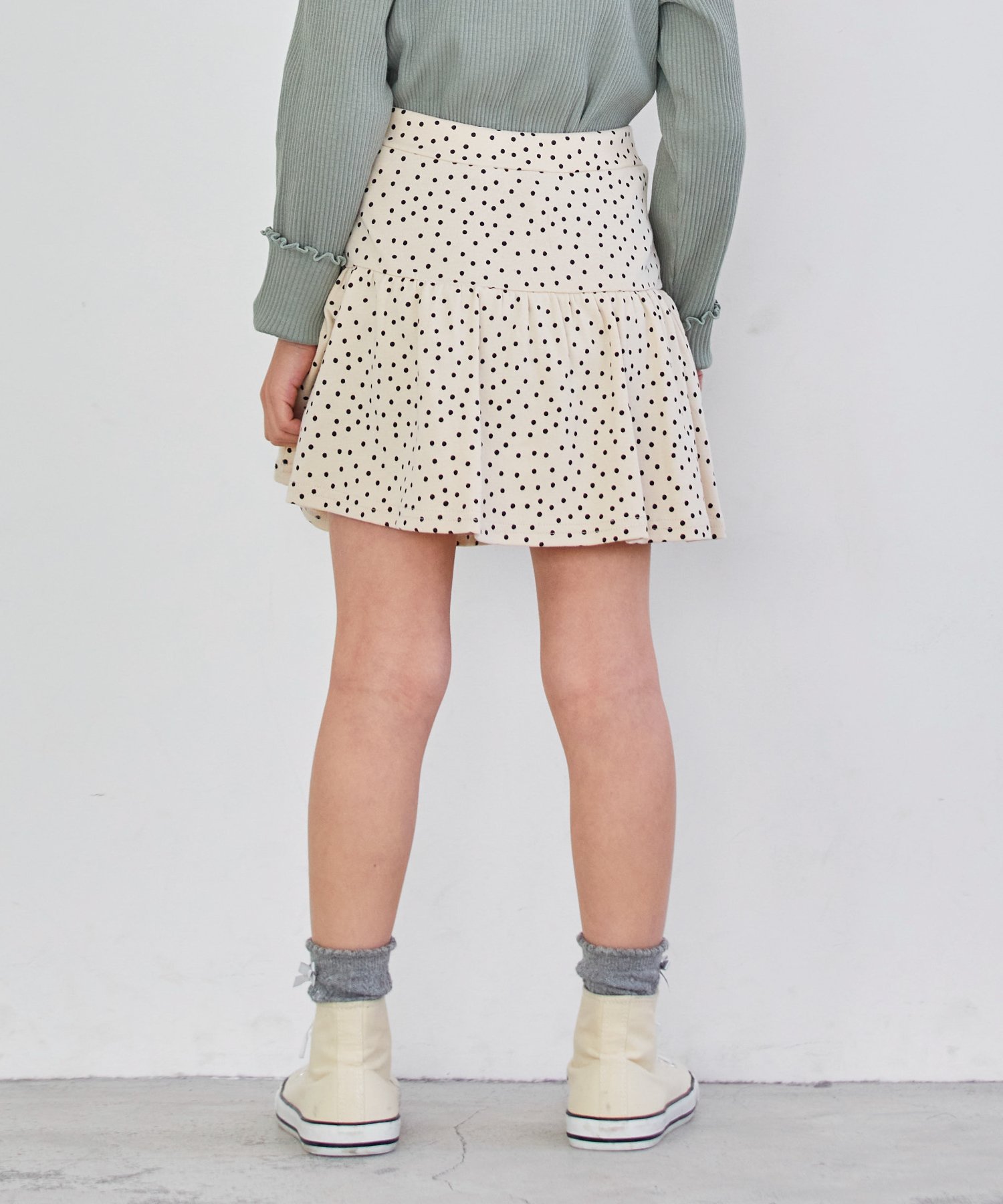 Юбка Юбки длиной до локтя с принтом по всей поверхности Ever Closet, F-Beige (Polka Dot Pattern)