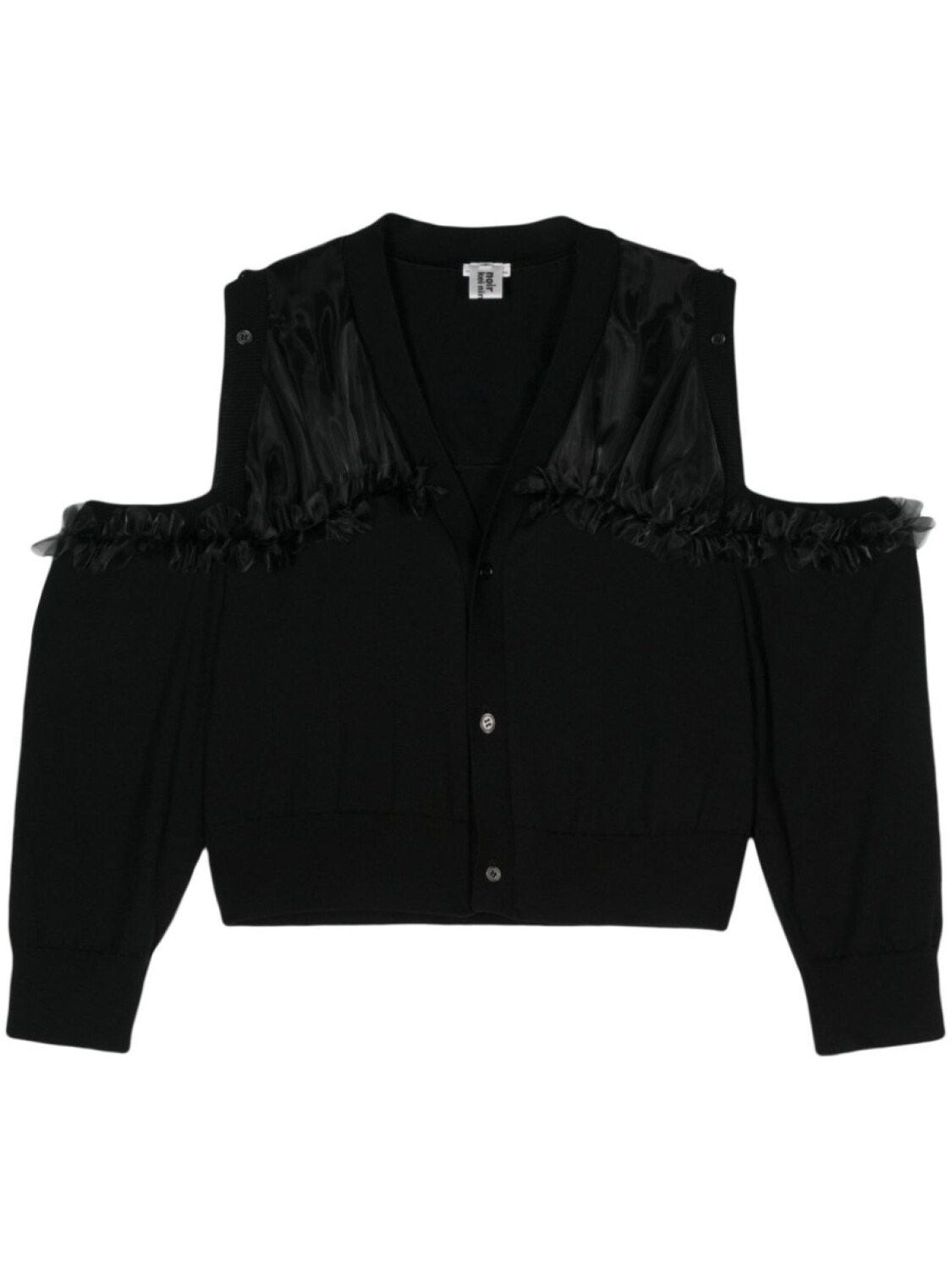 

Noir Kei Ninomiya шерстяной кардиган с оборками, черный