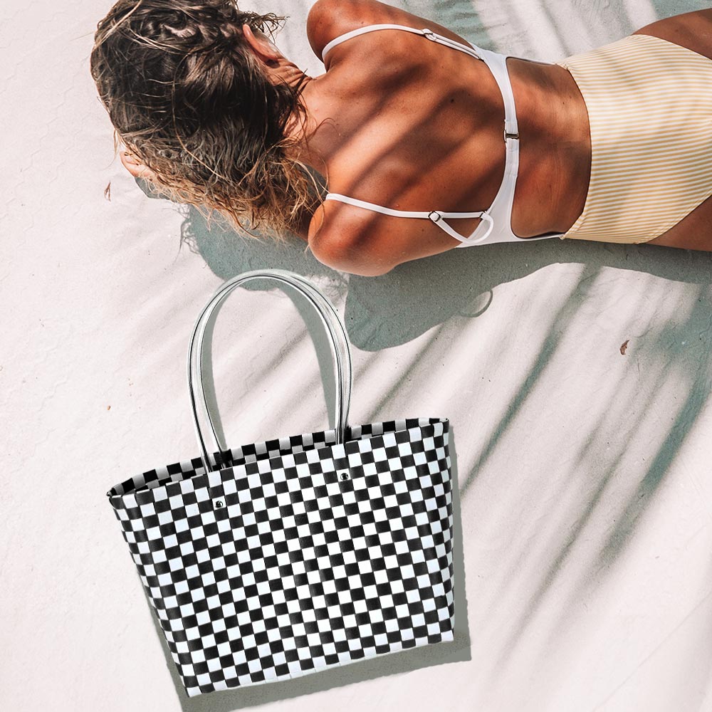 

Сумка-шоппер с плетением корзин и ручкой-трубкой FASHNZFAB, черный