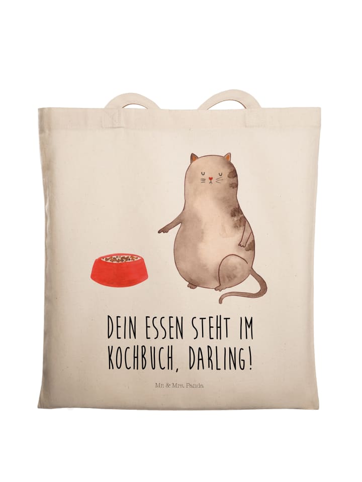 

Mr. & Mrs. Panda Сумка для покупок с изображением кошки и надписью кремового цвета