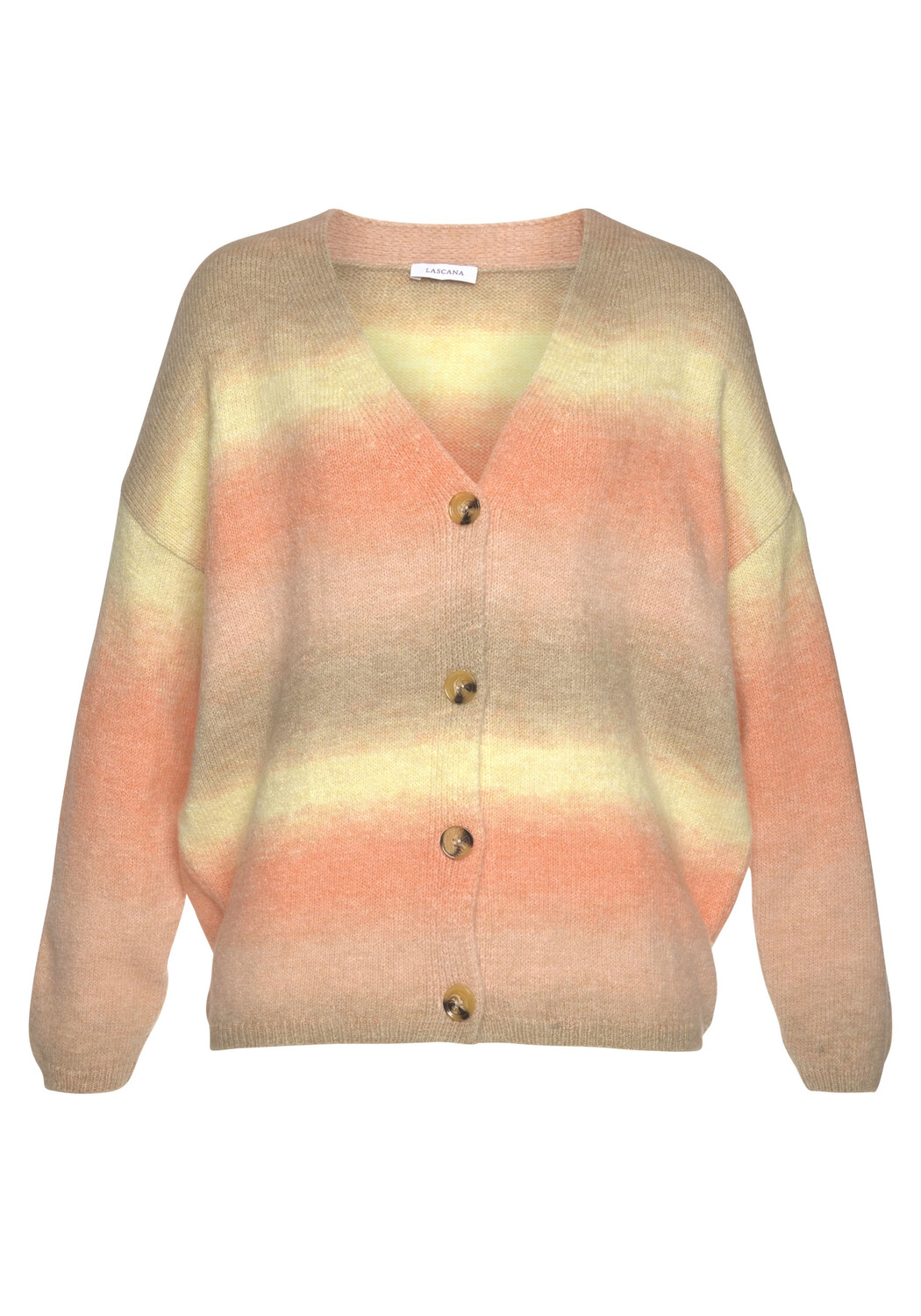 

Кардиган LASCANA Strickjacke, цвет apricot-gelb-braun