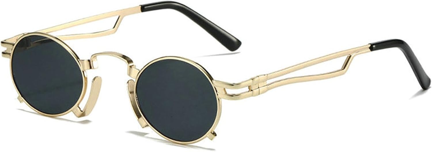 

Солнцезащитные очки Willochra Retro Small Oval для женщин, модные, с уникальной металлической оправой, защита от УФ-излучения UV400, для мужчин, в стиле панк, красные и желтые, C3