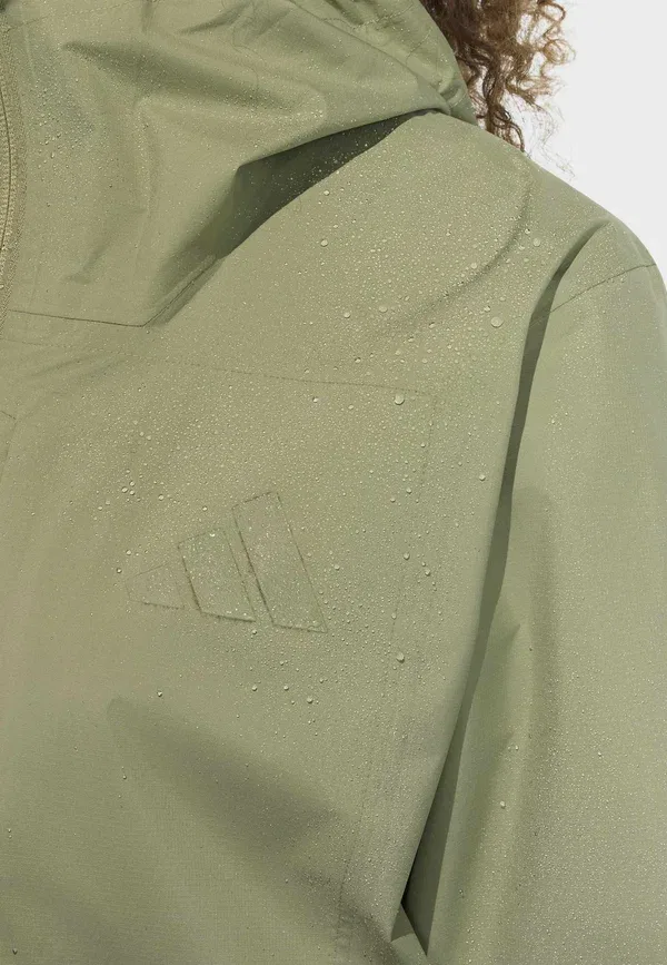 Куртка Adidas Terrex W mt 2.5l r j hardshell jacket, цвет хаки-оливковый — фото 4