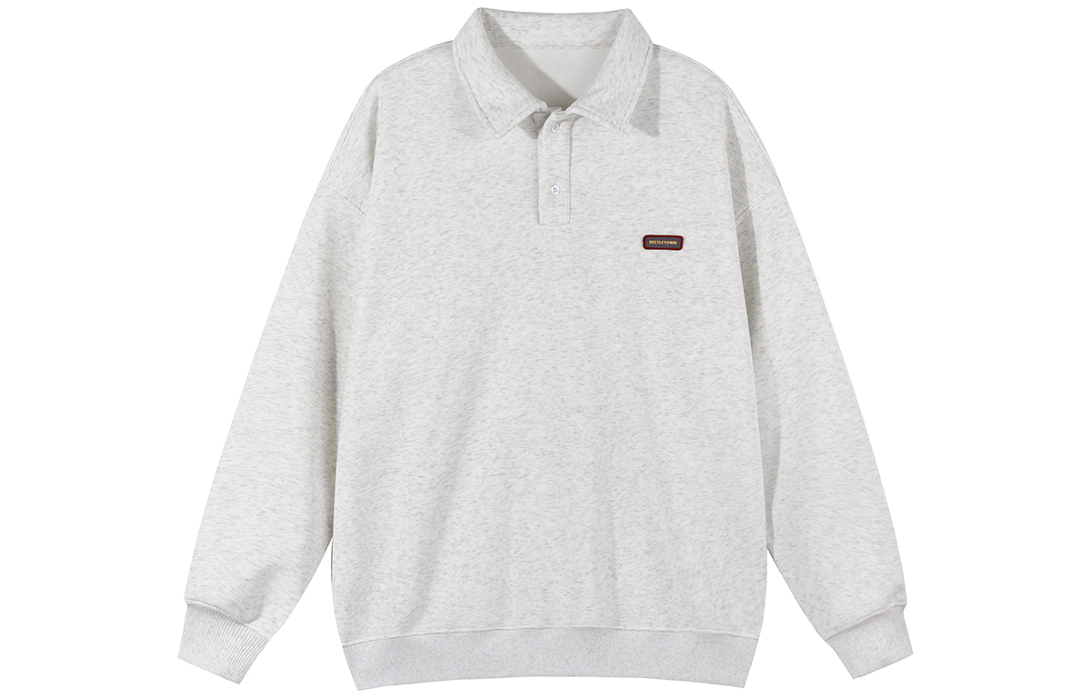 

Свитшоты Unisex Lapel Moderate Heavyweight BEETLE TOWN, белый heather серый[fleece-lined]