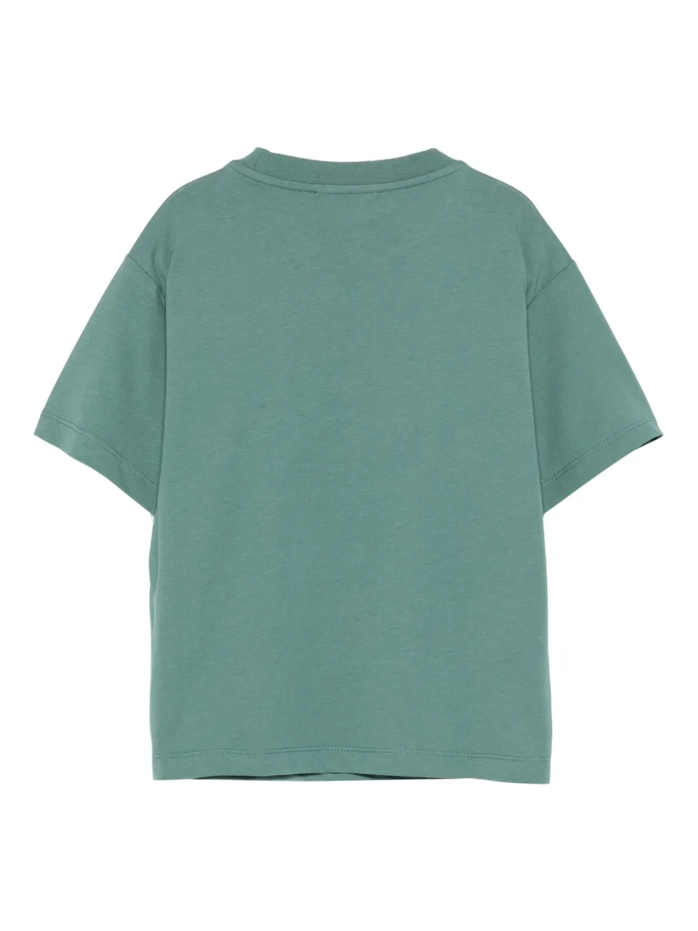 Хлопковая футболка с тисненым логотипом Emporio Armani Kids, зеленый — фото 2