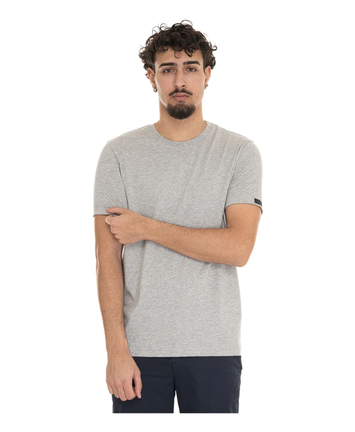 

Повседневная хлопковая футболка с логотипом на рукаве. Fay, серый