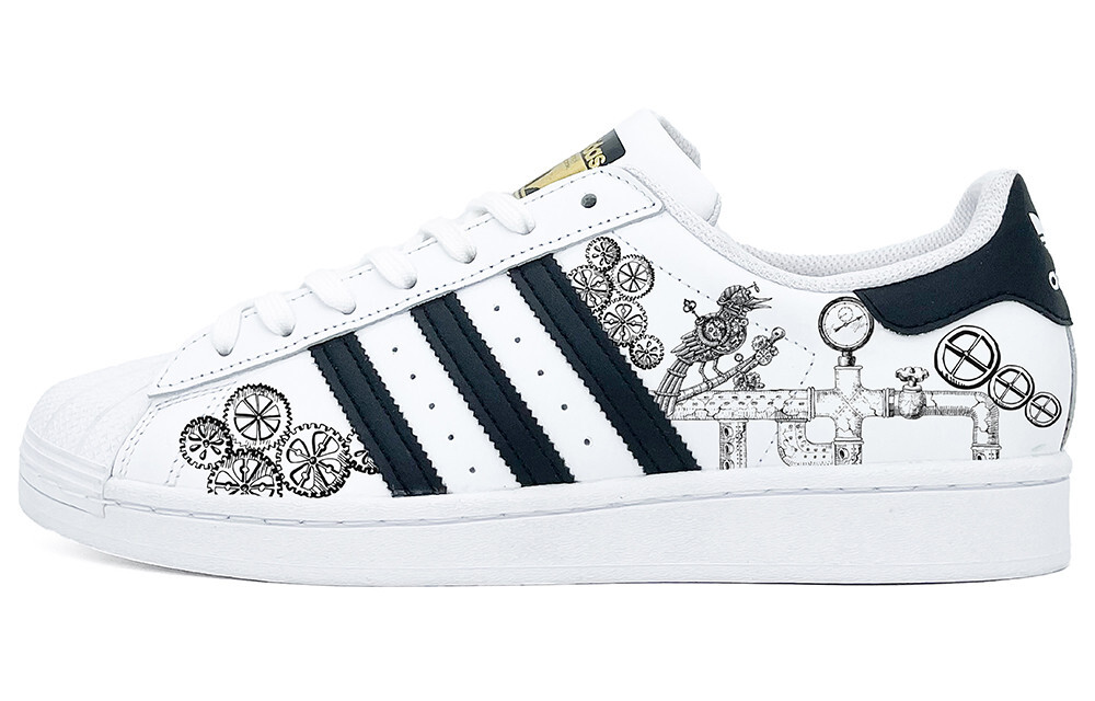 

Кроссовки adidas originals Superstar Series Skateboarding Shoes Unisex Low-top White, черный
