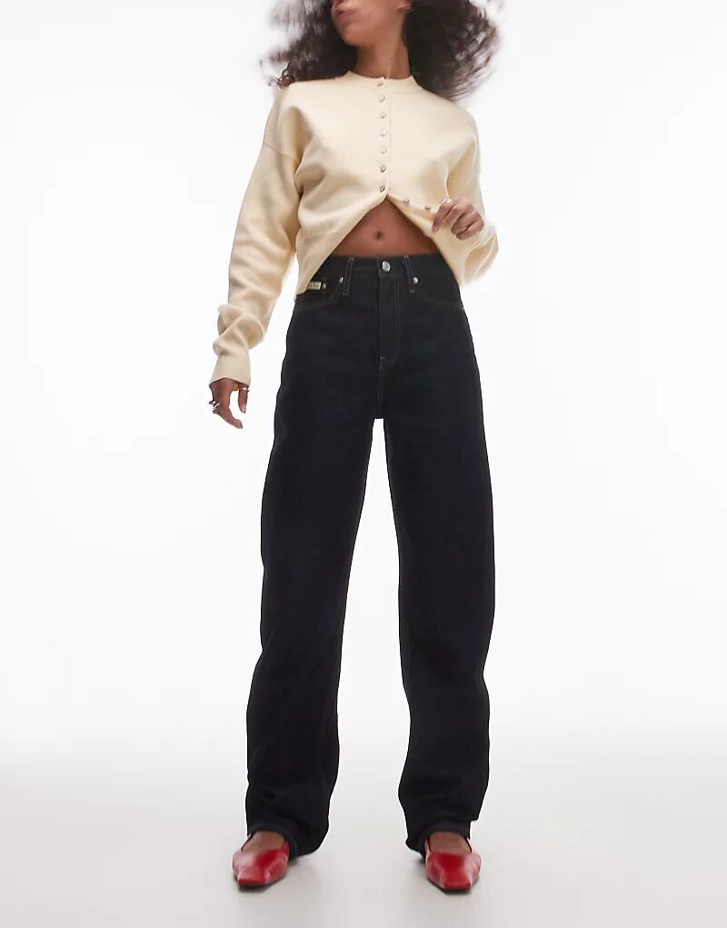 

Джинсы прямого кроя с высокой посадкой из денима индиго Calvin Klein Jeans