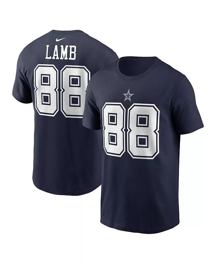 

Мужская футболка CeeDee Lamb Navy Dallas Cowboys с именем и номером игрока Nike