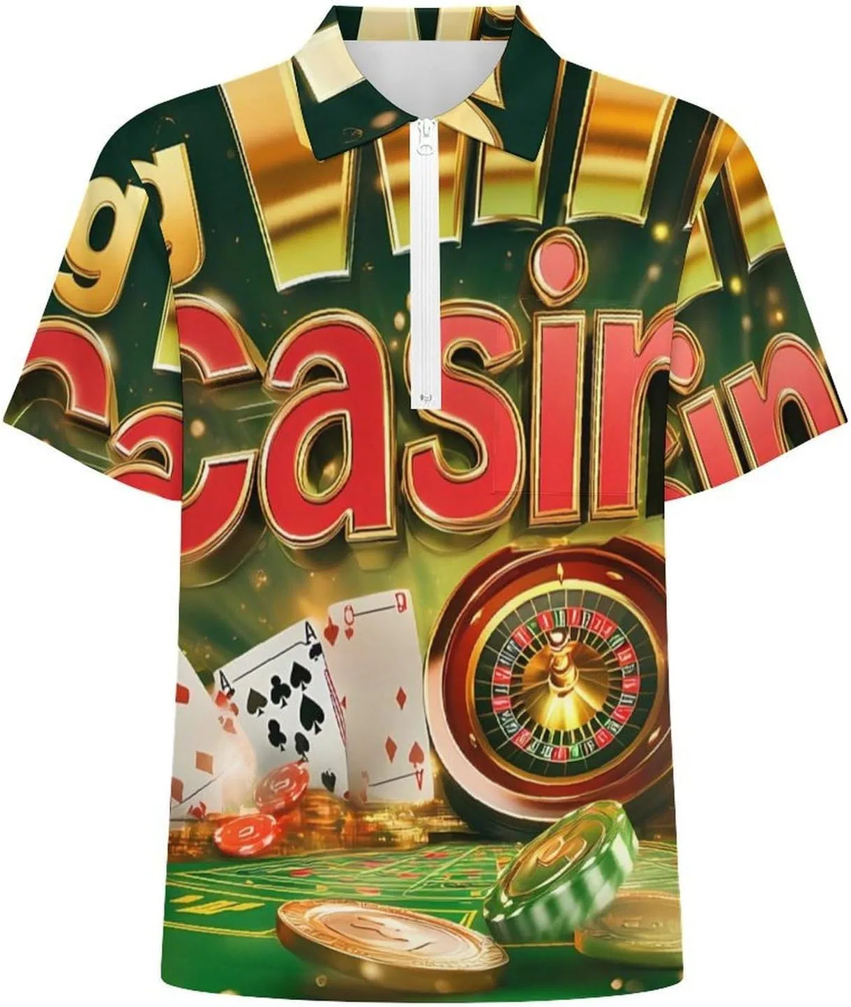 Мужское поло Big Win Casino с коротким рукавом, мультиколор — фото 4