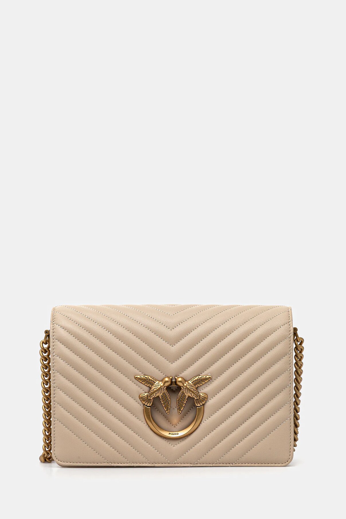 

Сумочка из кожи Pinko, бежевый