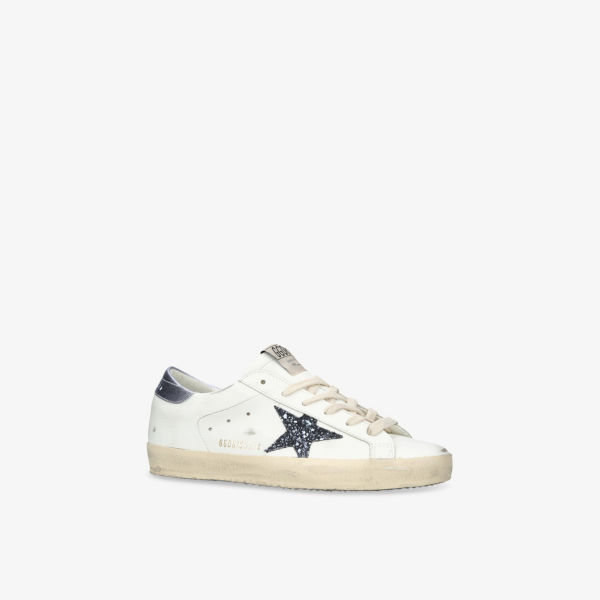 Кроссовки кожаные Golden Goose Super-Star, белый / серебряный — фото 2