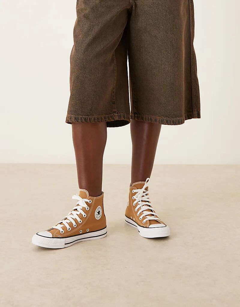 Кеды Converse Chuck Taylor All Star Hi светло-коричневого цвета — фото 4