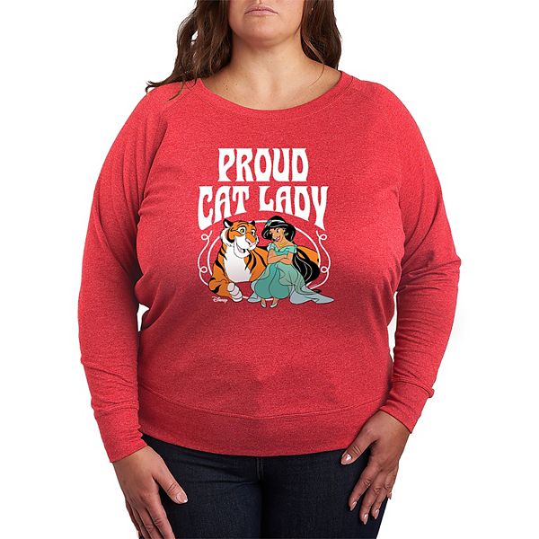

Футболка с длинным рукавом French Terry Plus Size Jasmine Proud Cat Lady Disney, Heather Red