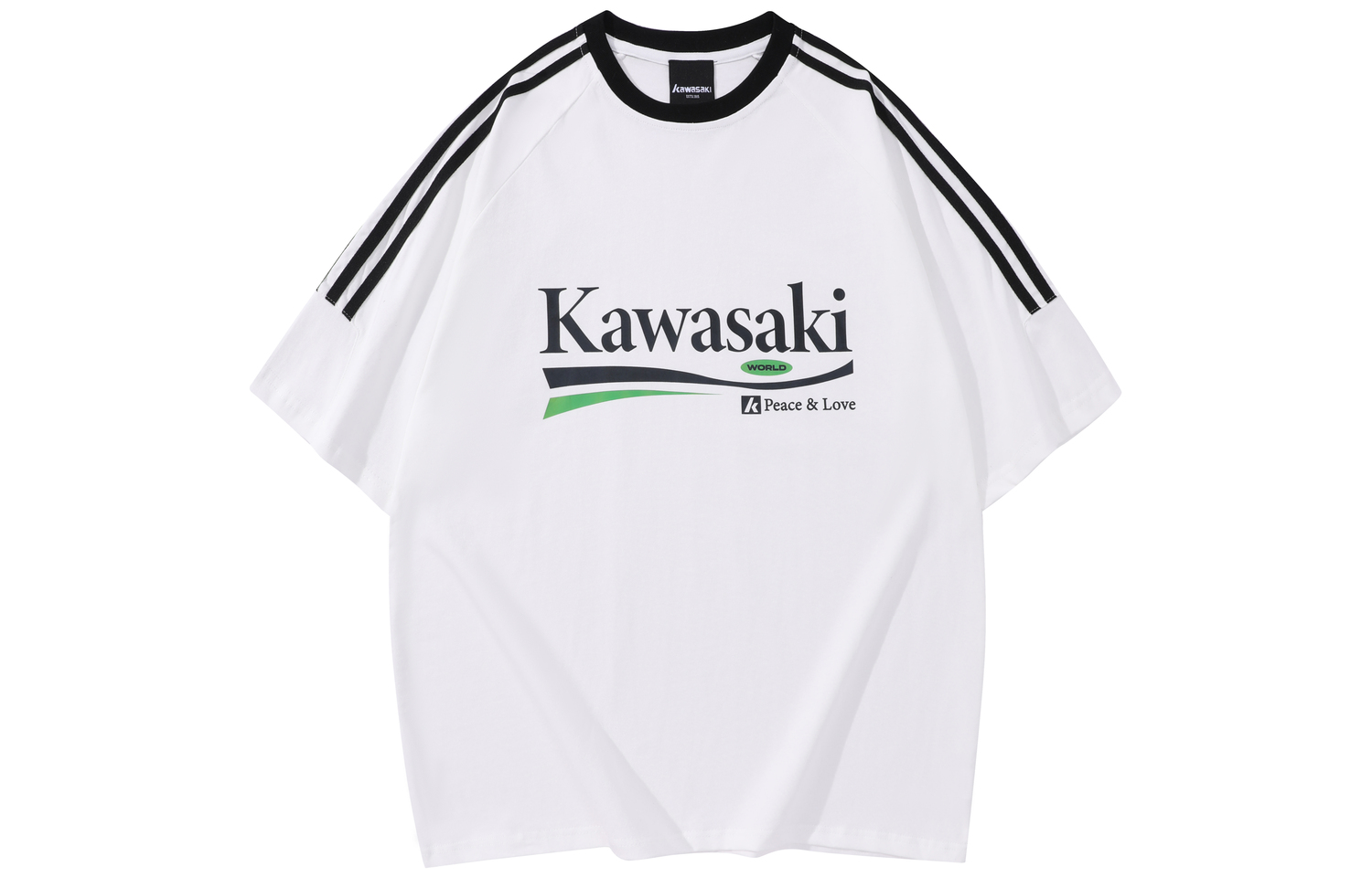 

Футболка с рукавом дроп-шиплер унисекс Kawasaki, белый