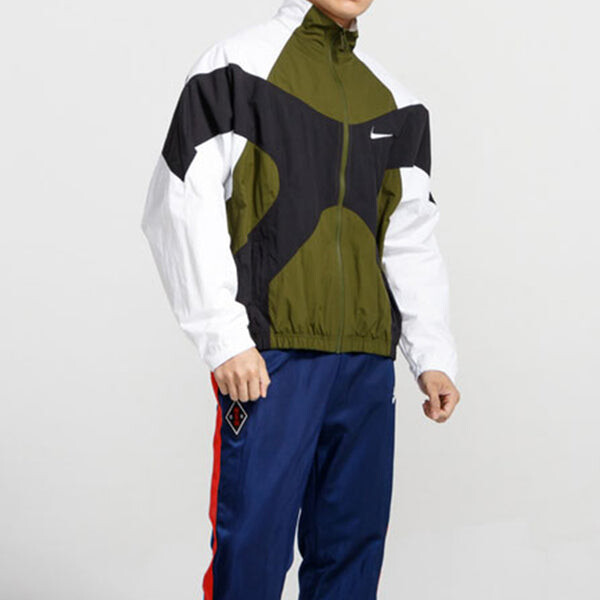 Куртка Nike Sportswear Woven Jacket Sports Athleisure Running Jogging Army green, зеленый — фото 4