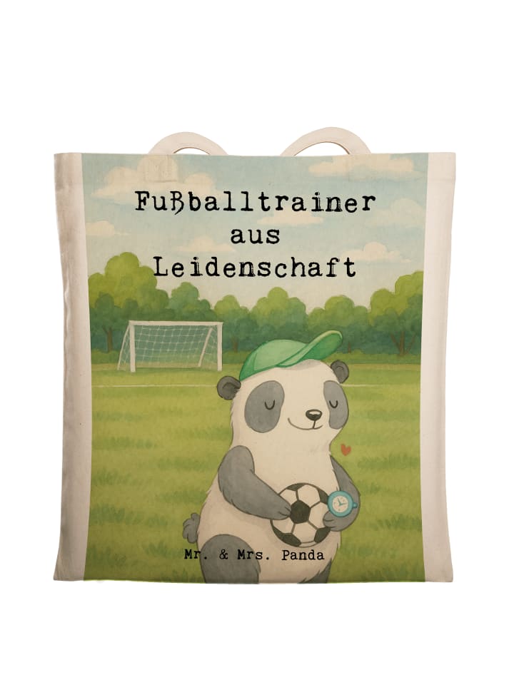 

Mr. & Mrs. Panda Джутовая сумка с дизайном "Футбольный тренер, страсть"... белого цвета
