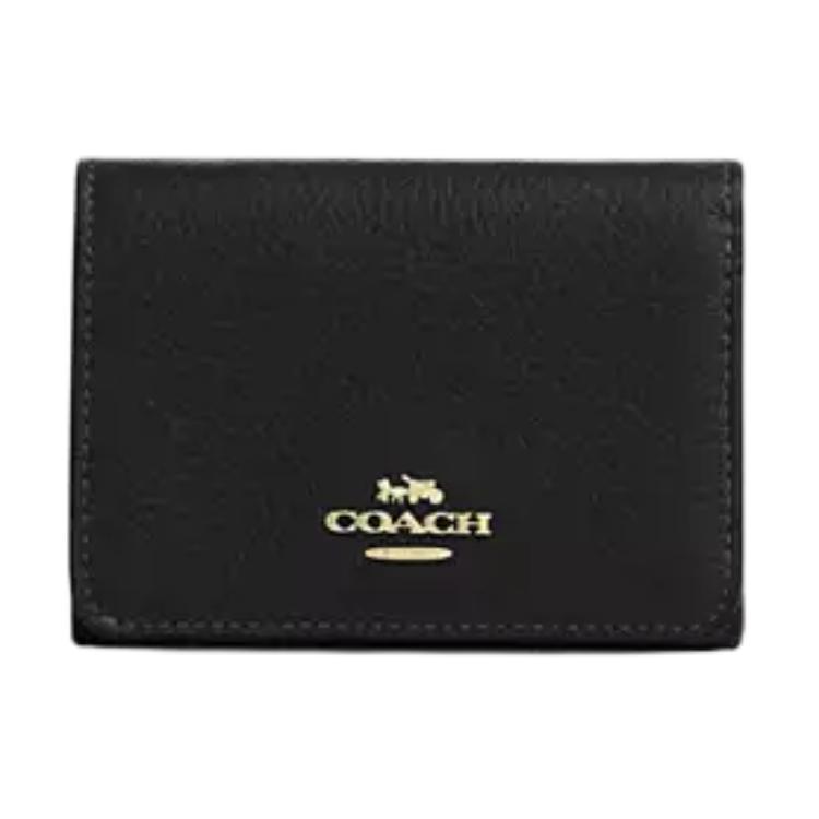 

COACH Кожаный картхолдер мини для женщин черный, Black