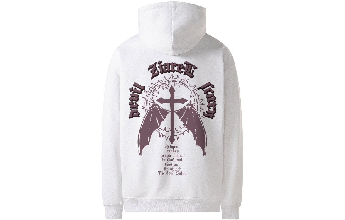 

Толстовка Unisex Hooded Moderate Heavyweight ZIAREL, белый heather серый