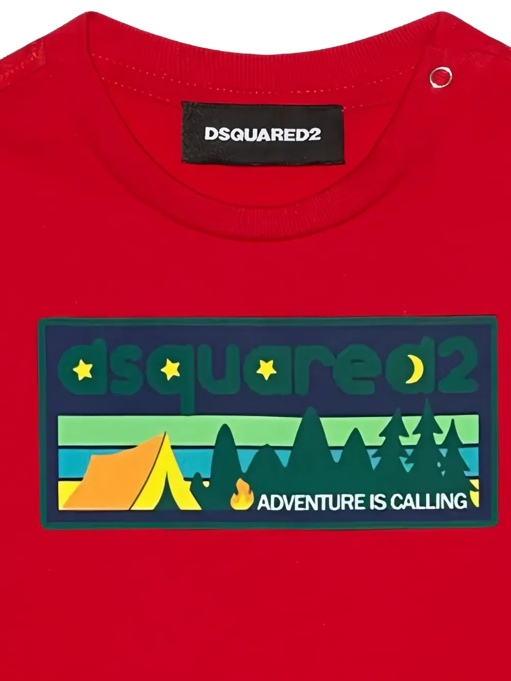 Футболка с графическим принтом на кнопках на плече Dsquared2 Kids, красный — фото 3