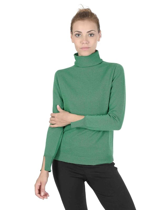 

Свитер-Водолазка женский coe 0023 Crown Of Edinburgh Cashmere, зеленый