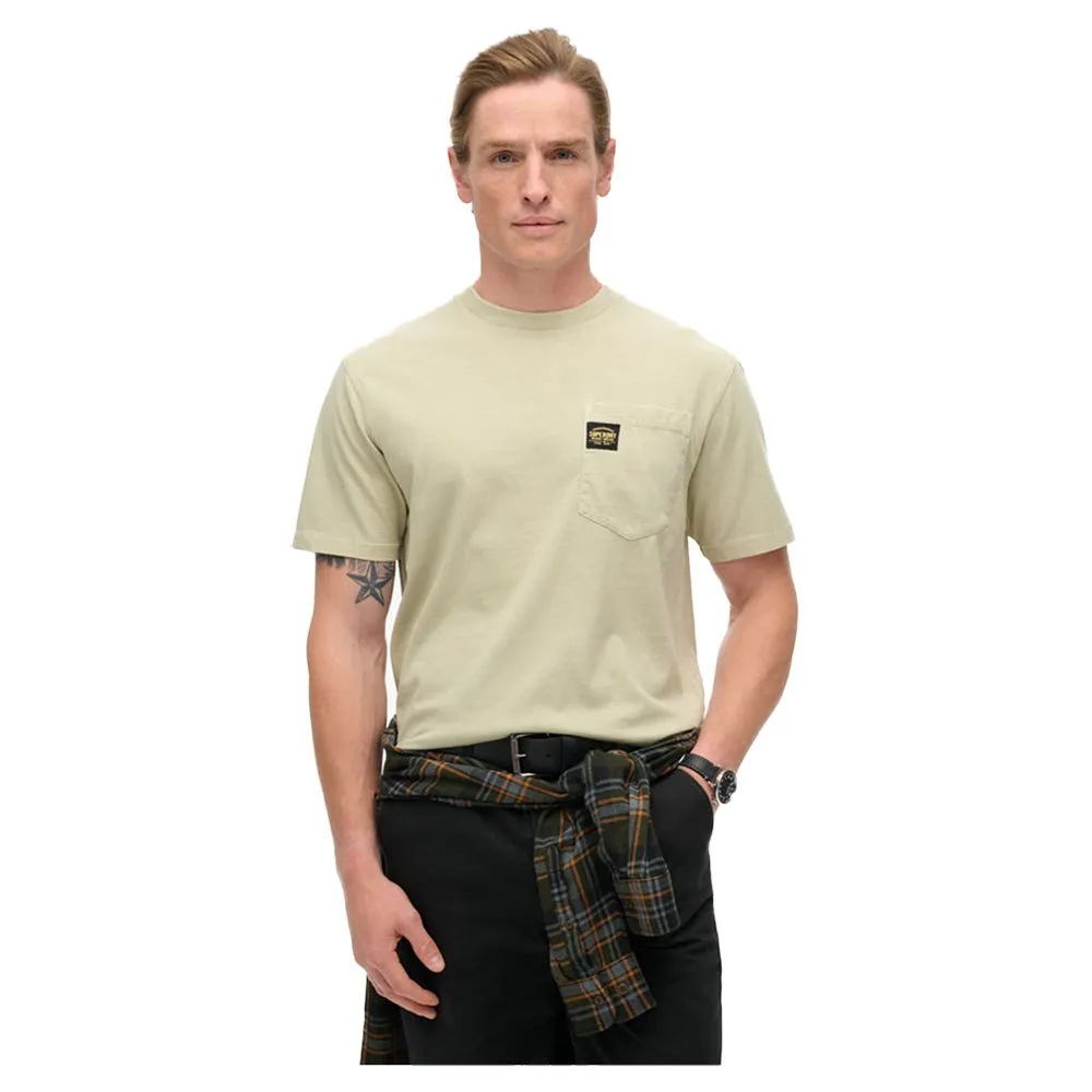 

Футболка с коротким рукавом Superdry Contrast Stitch Pocket, бежевый