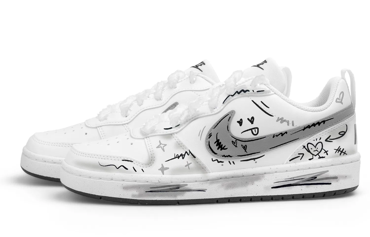 Кроссовки скейтбордические Court Borough 2 Low top White Gray для подростков Nike — фото 4