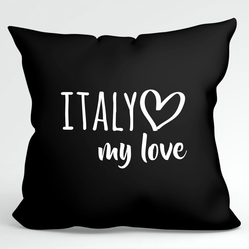 

Подушка Huuraa Италия моя любовь декоративная подушка с наполнителем размер 40х40см черный для всех любителей Италии идея подарка для друзей и семьи Hellweg Druckerei