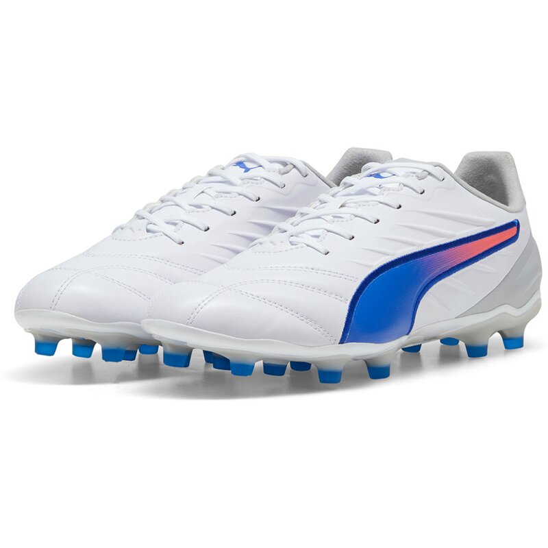 Футбольные бутсы для газона King Pro FG/AG Puma, цвет puma white-bluemazing-flat lig — фото 3