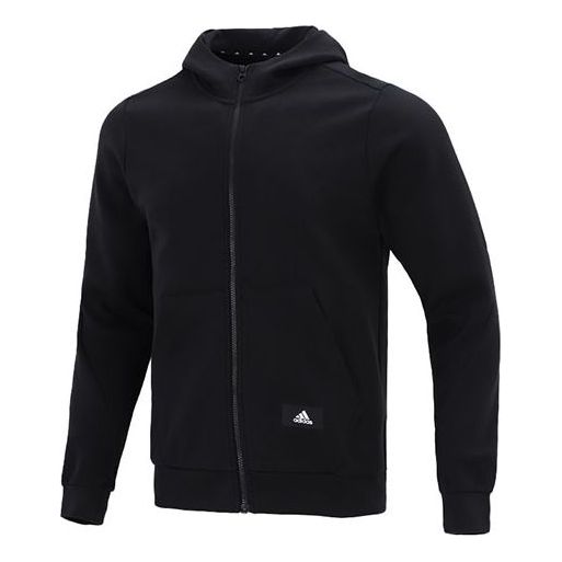 

Куртка adidas M Fi Dblknt Fz Casual Sports Cardigan Hooded Jacket Black, черный