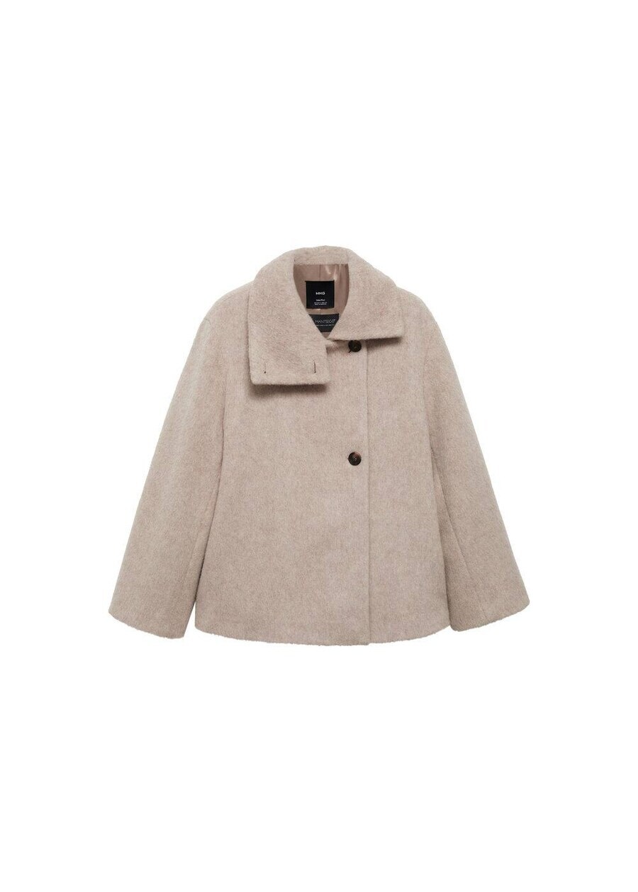 

Шерстяное пальто MANGO Between-Seasons Coat Honey, пятнистый бежевый