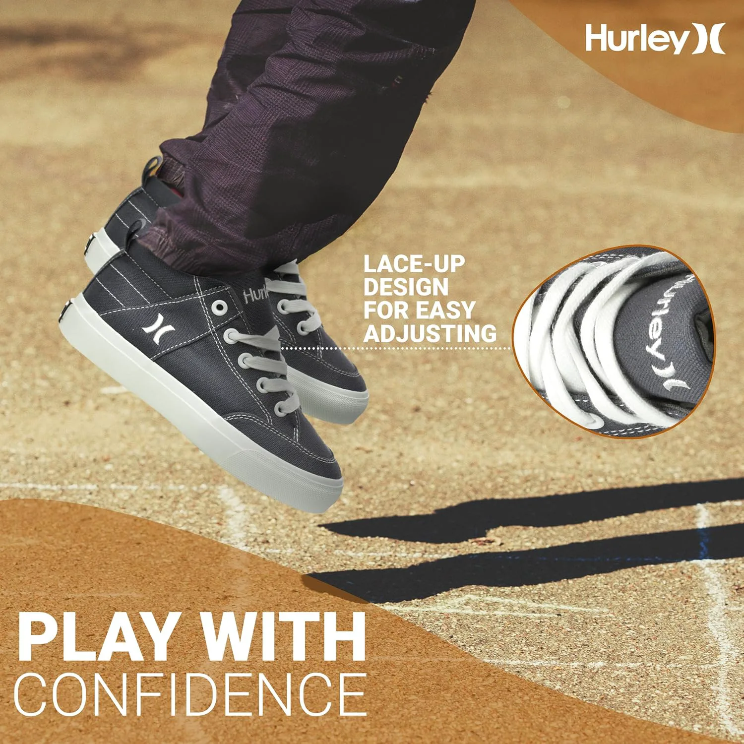 Детские высокие скейтбордные кроссовки Hurley Roddy, спортивная обувь для мальчиков и девочек, серый/белый — фото 3
