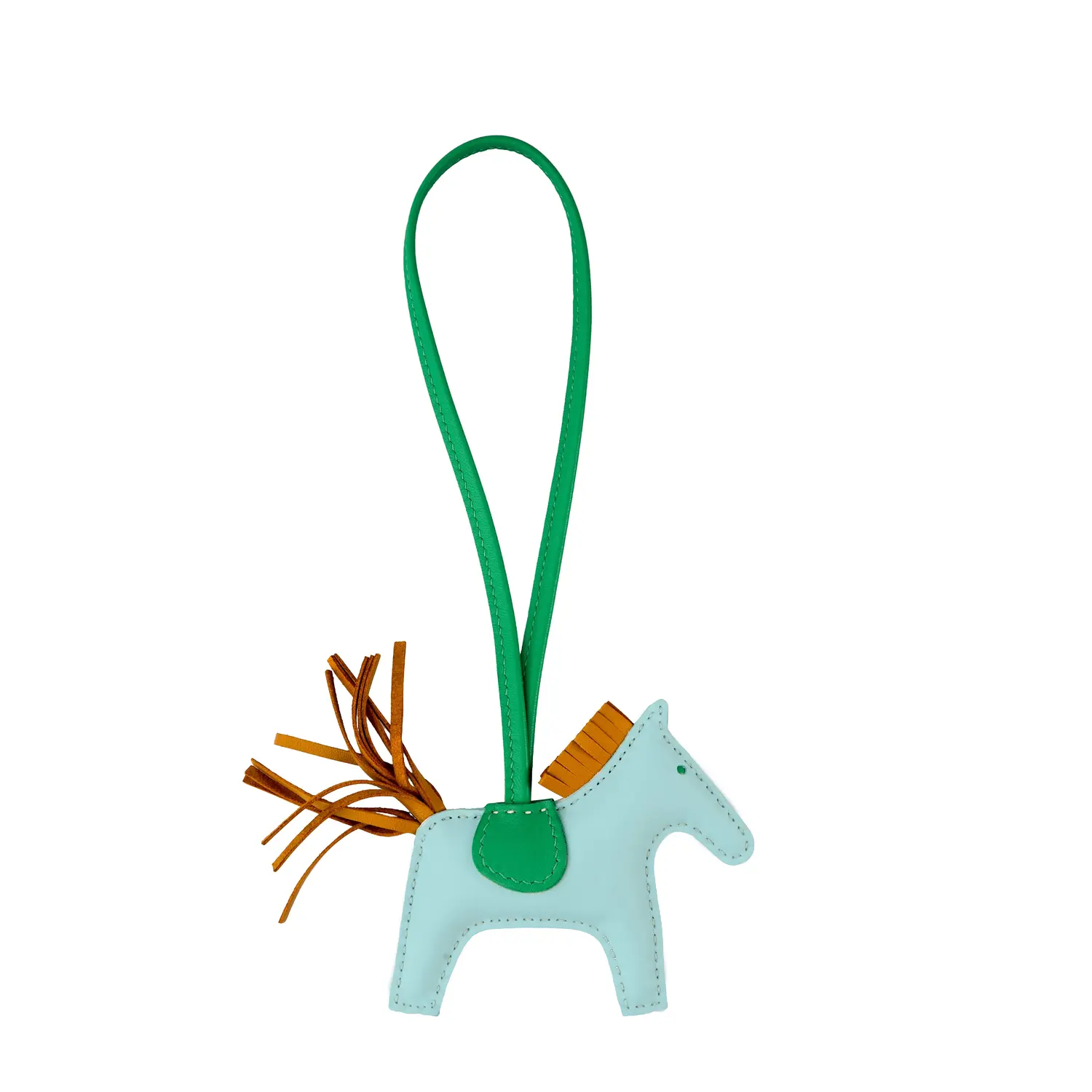 HERMES Подвеска из овчины унисекс мятно-голубой, Mint Blue — фото 2