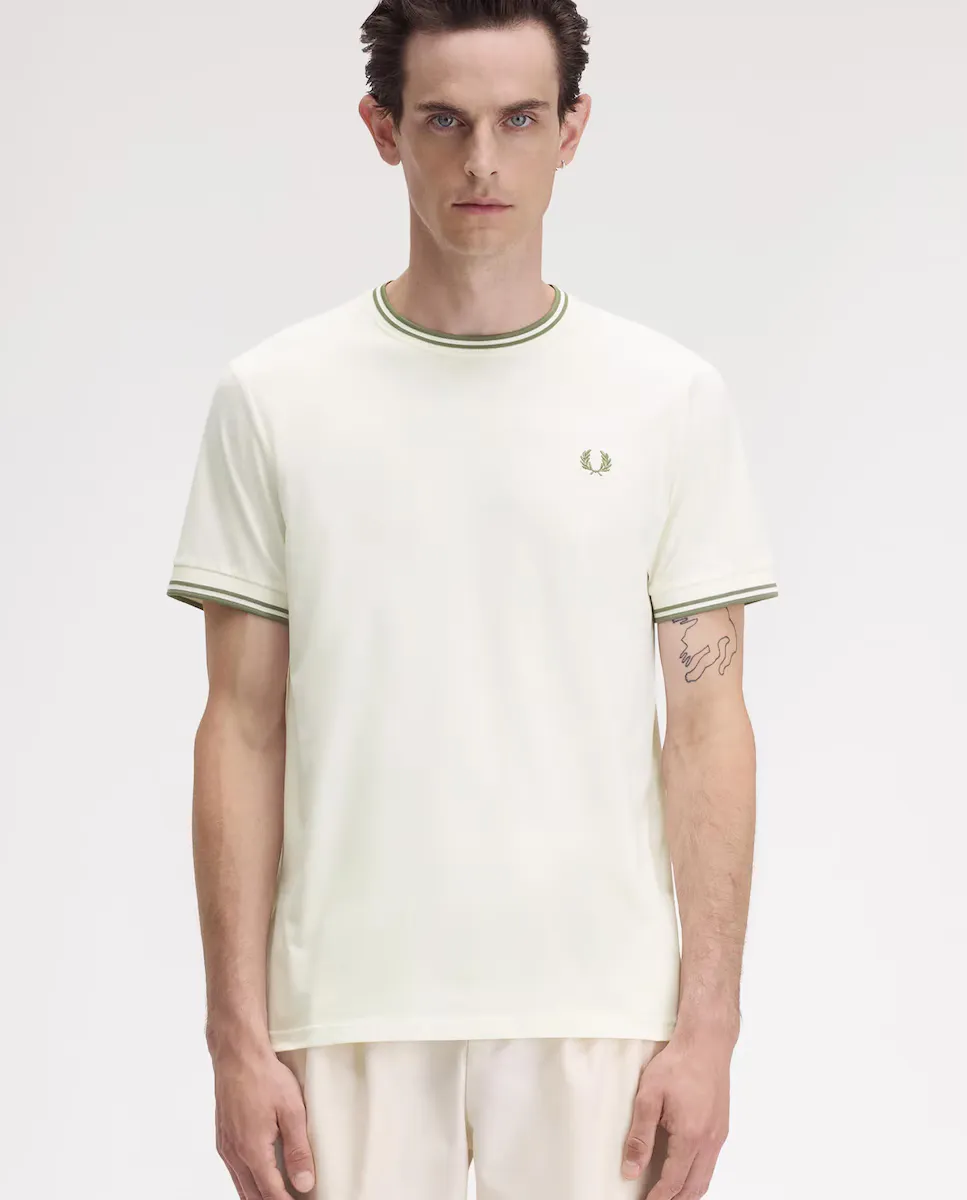 

Мужская футболка с коротким рукавом и круглым вырезом Fred Perry, цвет Crudo