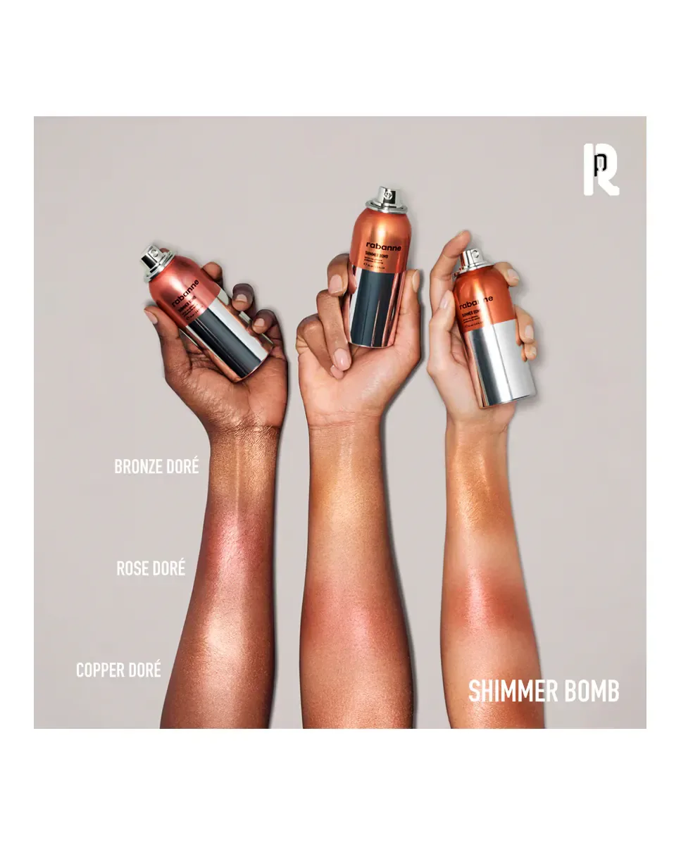 Спрей-дымка для лица и тела с эффектом сияния Shimmer Bomb Spray 75 мл Rabanne, Bronze Doré — фото 3