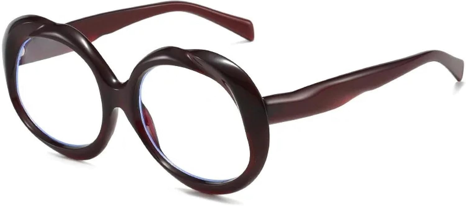 

Роскошные солнцезащитные очки большого размера для женщин и мужчин, винтажные, в стиле панк, с волнистой оправой, неровной формой, защита от УФ-излучения UV400 TYUVIVO, Red Clear