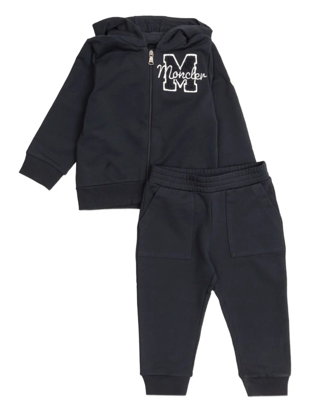 

Спортивный костюм с вышитым логотипом Moncler Enfant, синий