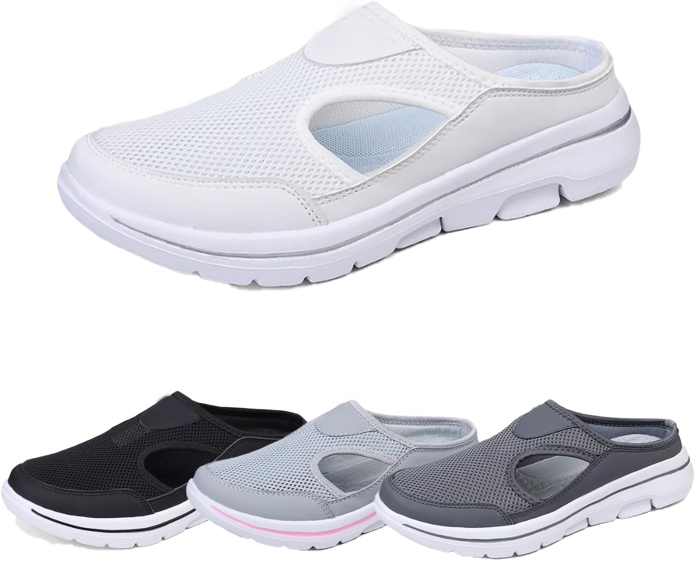 

Спортивные сандалии для улицы и повседневной носки, ортопедические спортивные сандалии, мужские ортопедические сандалии без застежки с поддержкой свода стопы, мужские платформенные сетчатые ортопедические сандалии, унисекс Generic, белый