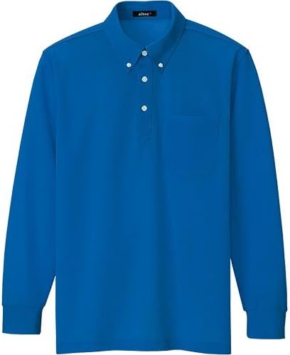 

Мужская рубашка-поло с длинными рукавами и пуговицами Aitos #AZ-7616, с дезодорирующим эффектом/из ткани пике T/C Aitoz, синий