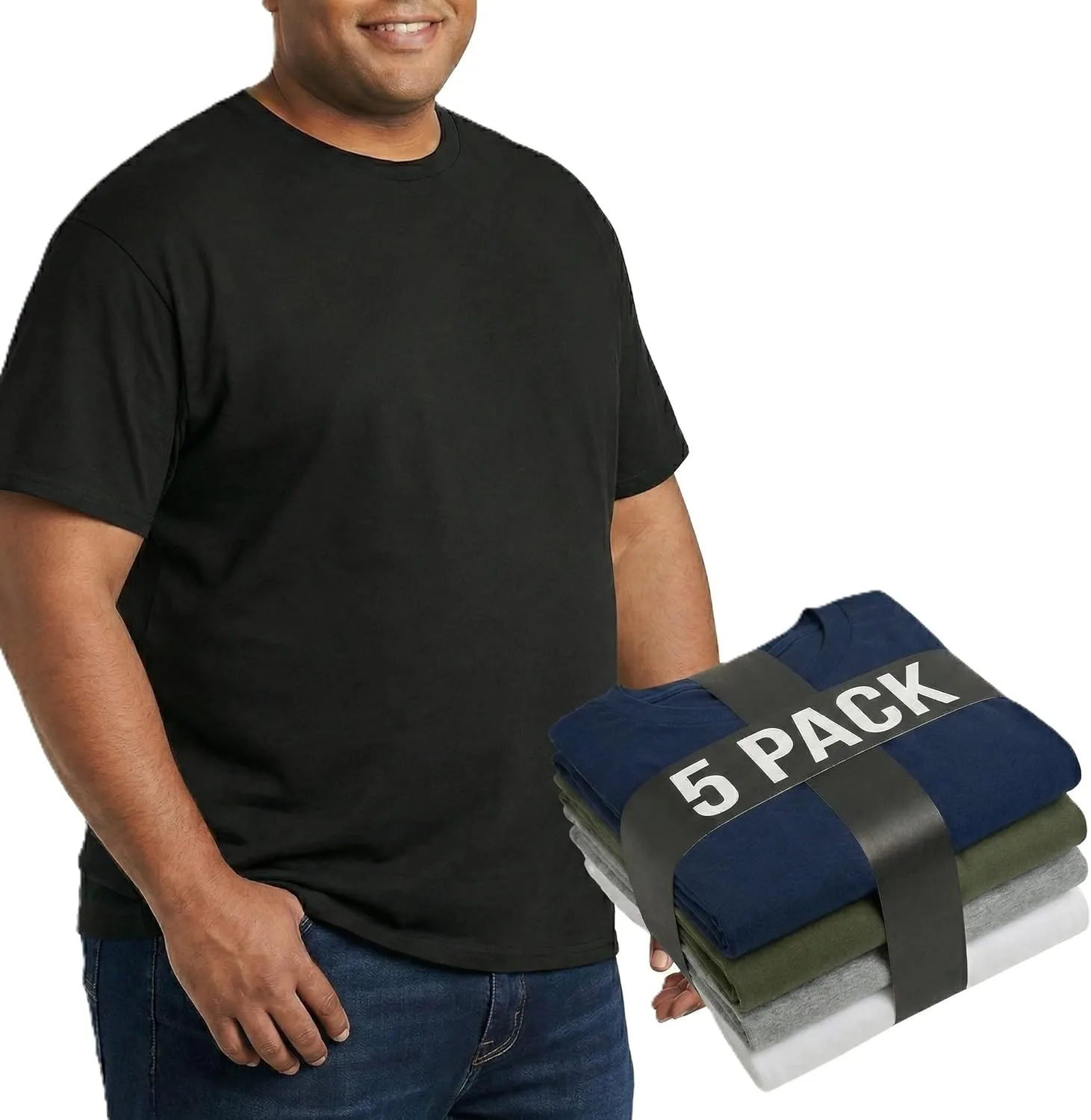 

5 футболок мужских Big and Tall Mesh Quick Dry Loose Fit XWC