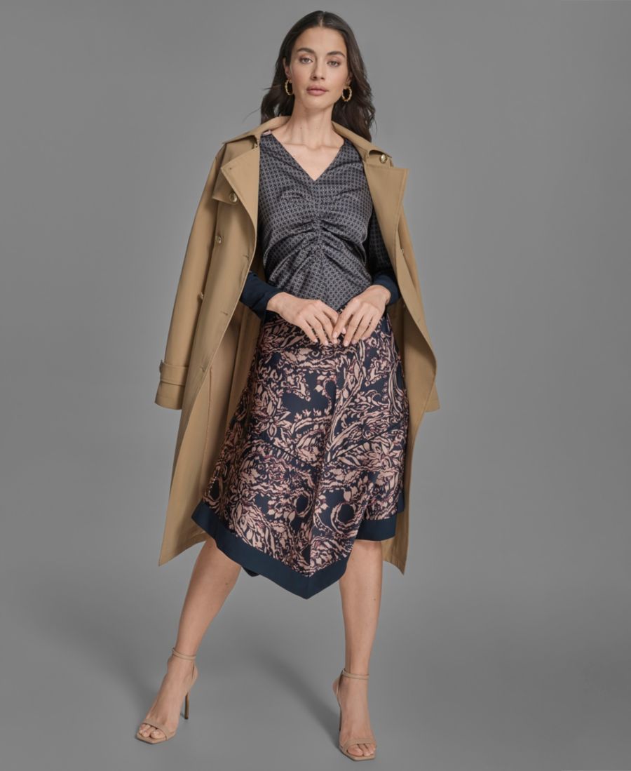 

Женский двубортный тренч с поясом BCBG, Butterscotch