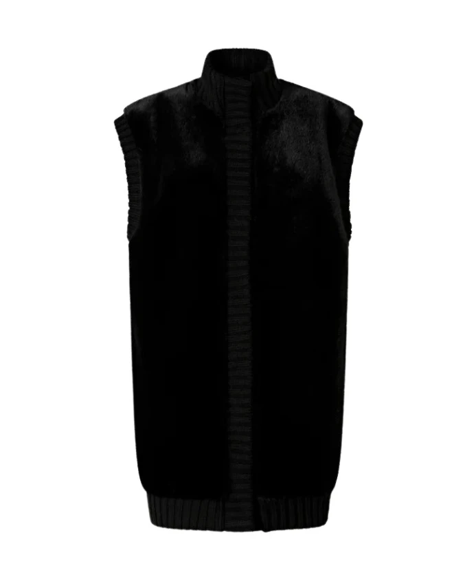 

Генуэзский длинный жилет из искусственного меха Pinko, черный