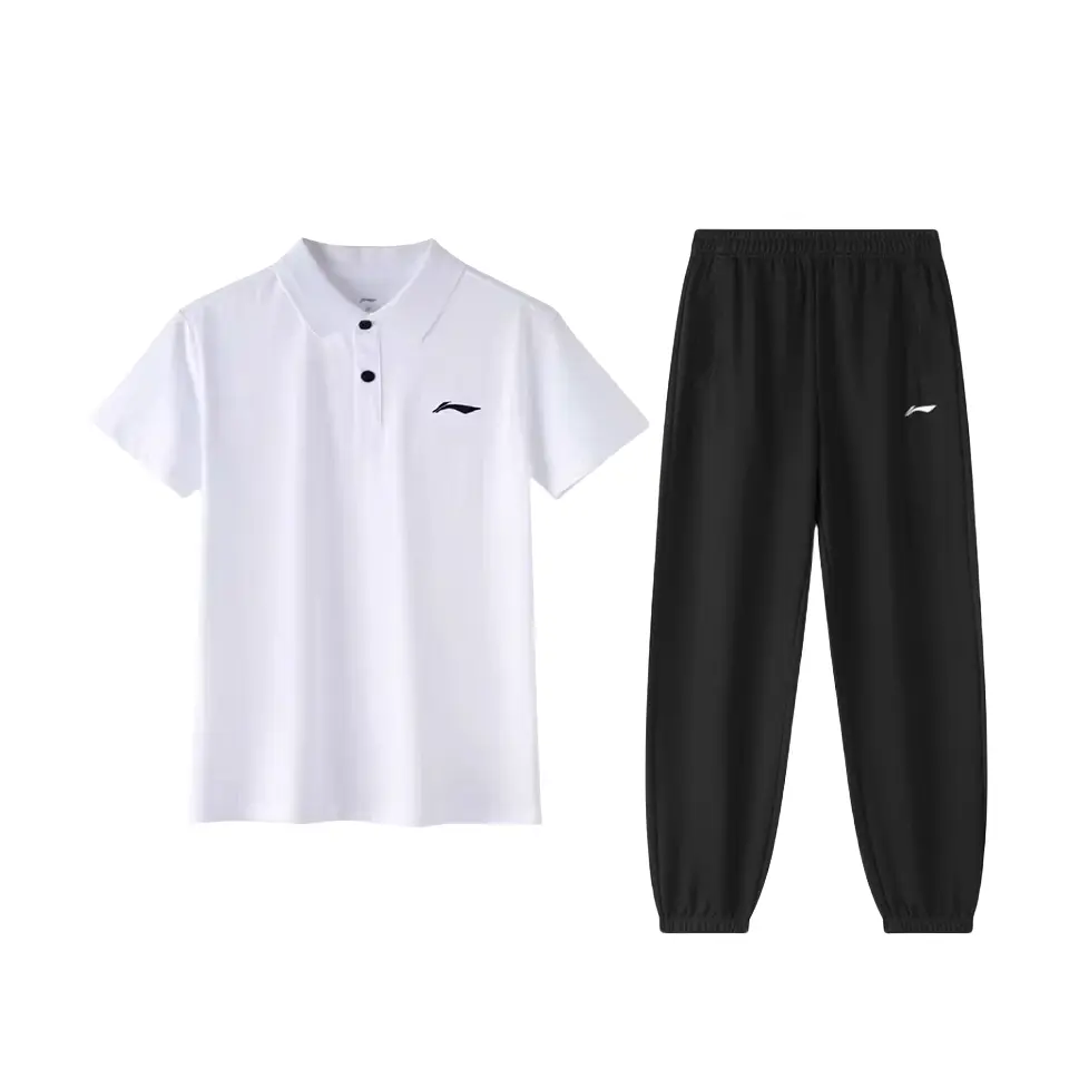 

Li-Ning Casual Sportswear мужской комплект из 2 предметов, белый short-sleeved shirt+черный pants