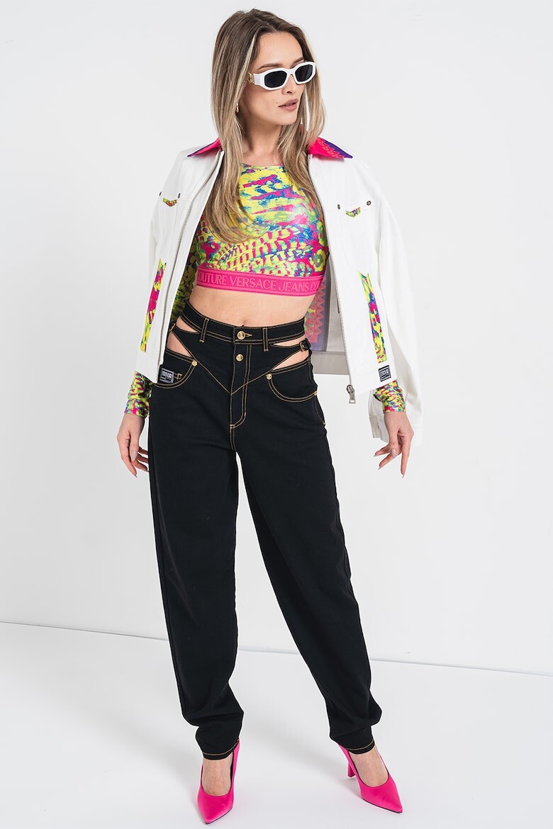 

Укороченный топ с логотипом Versace Jeans Couture, фуксия