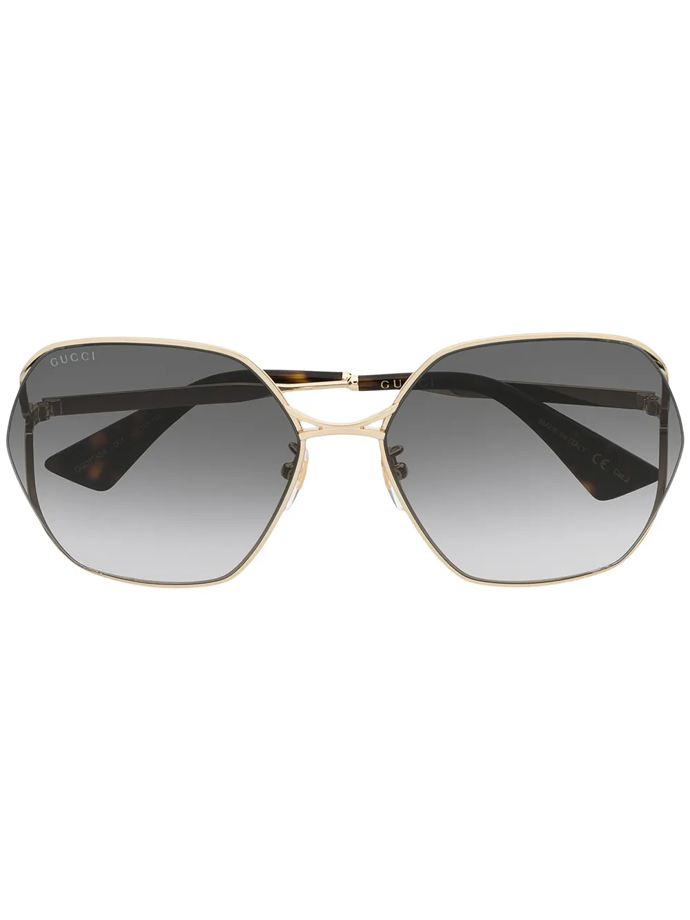 

Солнцезащитные очки в овальной оправе Gucci Eyewear, золотой