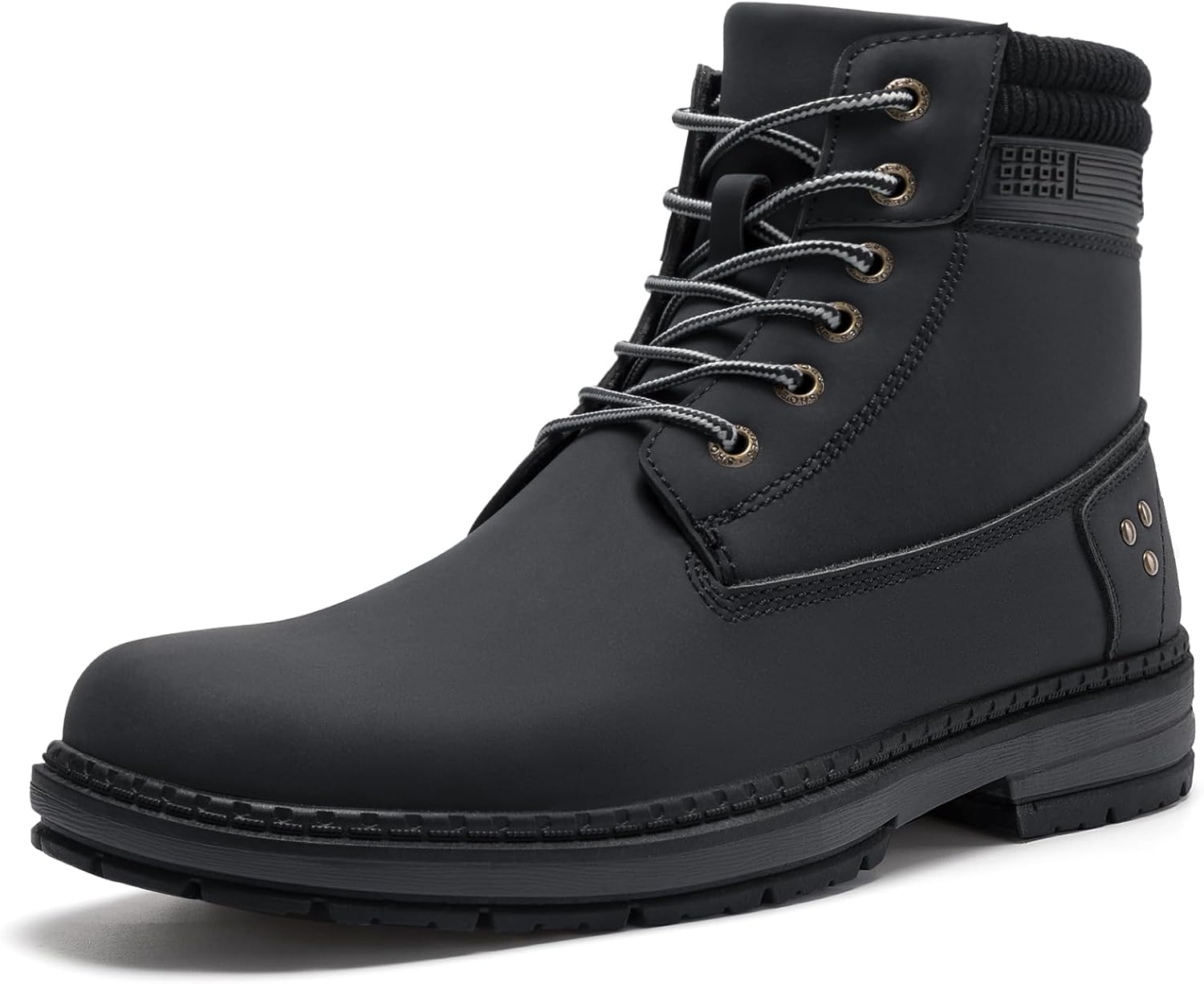 

Мужские повседневные походные ботинки Athlefit на шнуровке, в стиле милитари, на низком каблуке, удобные ботильоны, черный