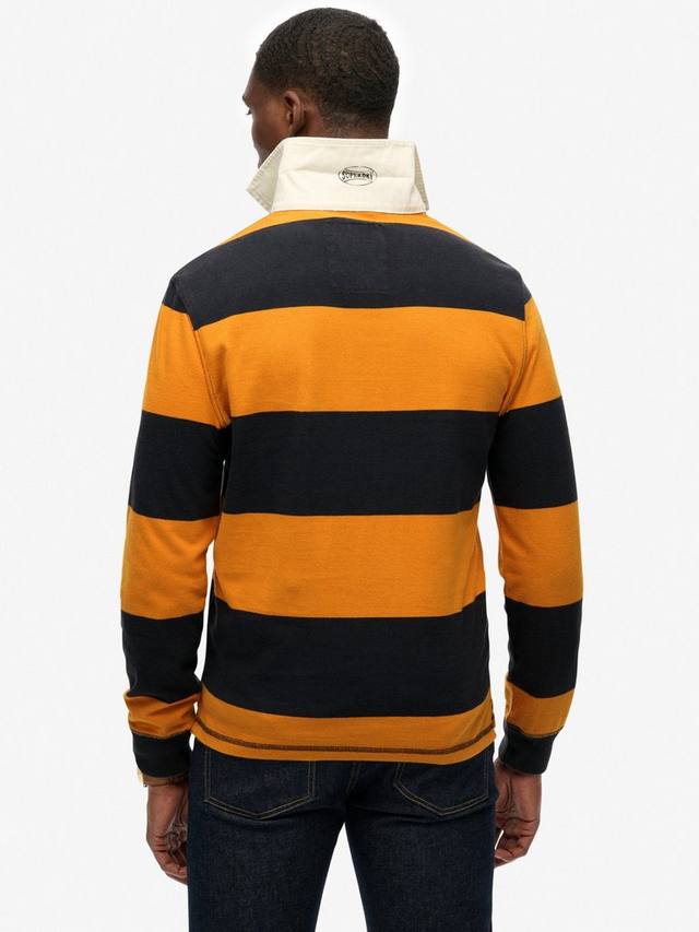 Футболка-регби из хлопка свободного кроя Superdry, Navy/Track Gold — фото 2