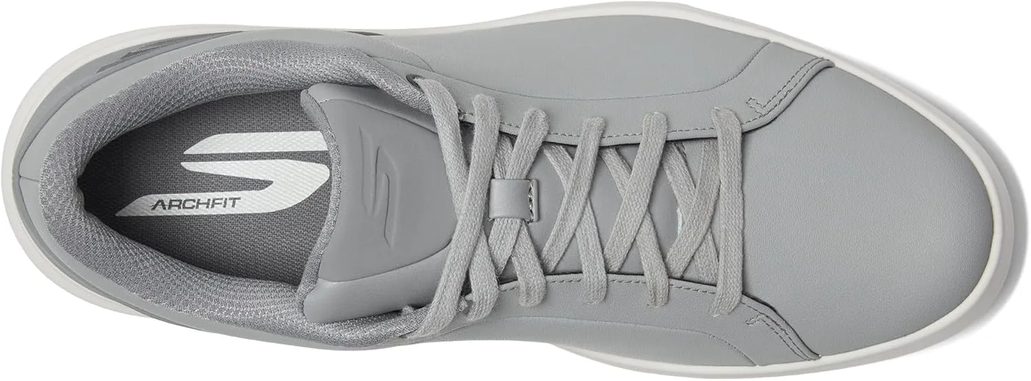 Мужские гольф-кроссовки Skechers Drive 6 с арочной поддержкой, из кожи, свободная посадка, без шипов, серый — фото 3