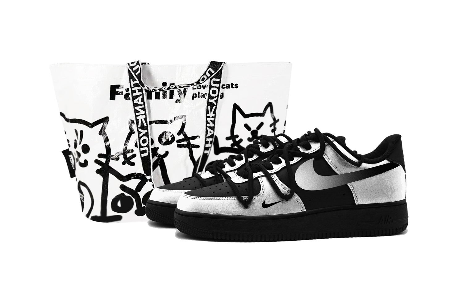 

Ботинки тактические Air Force 1 Future устойчивые к истиранию низкие скейтборд обувь Black Silver детские Nike, черный серебряный