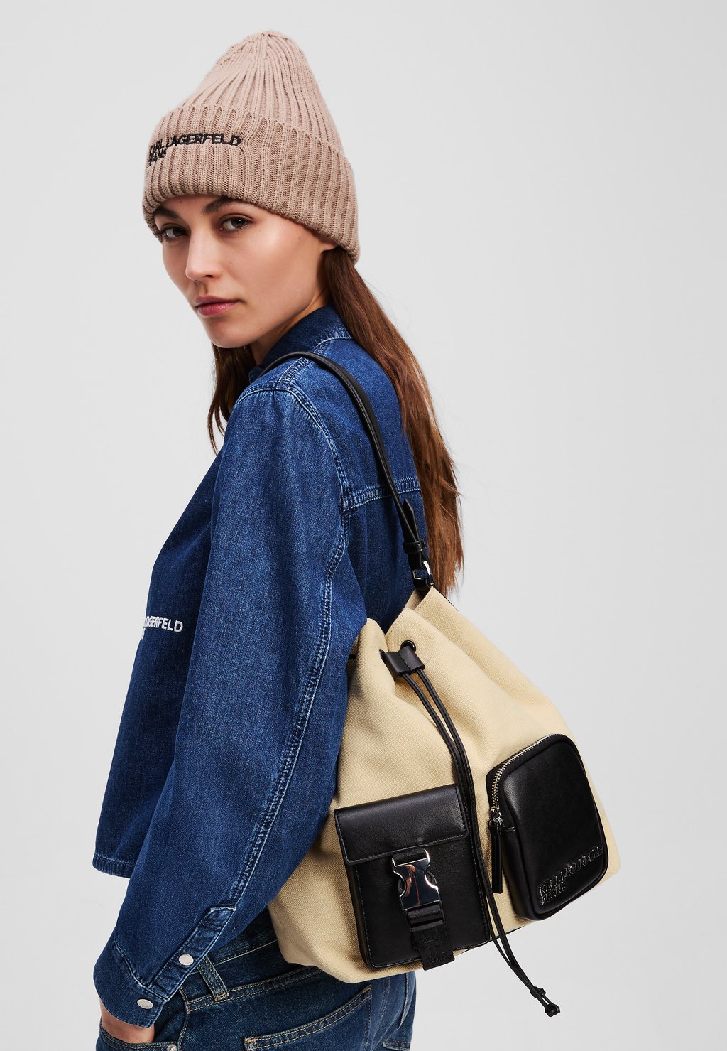 

Сумка MIXED BUCKET BAG Karl Lagerfeld Jeans, бежевый